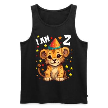 I'm 2 Years Old Lion Leo 2nd Birthday - Men's Premium Organic Tank Top - black - Front - Michal (187cm)