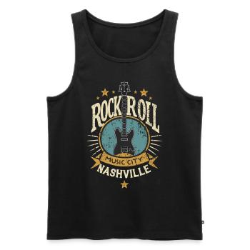 Nashville Rock & Roll Music City Musik Geschenk - Männer Premium Bio Tank Top - Schwarz - Vorne - AI Model Male 178 light (178cm)