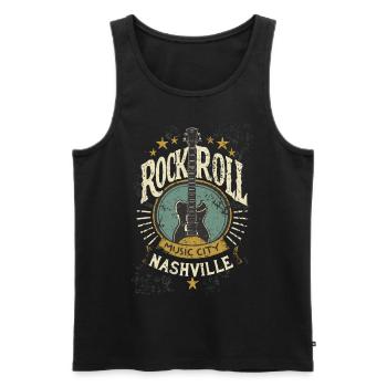 Nashville Rock & Roll Music City Musik Geschenk - Männer Premium Bio Tank Top - Schwarz - Vorne - AI Model Male 178 light (178cm)