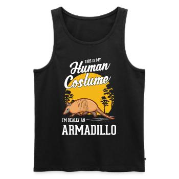 Armadillo Human Costume Gürteltier - Men's Premium Organic Tank Top - black - Front - Michal (187cm)