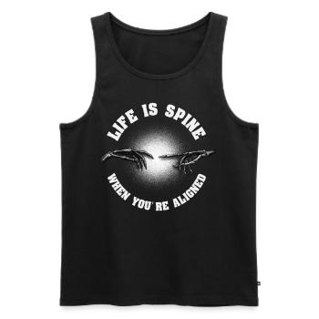 Life Is Spine Funny Chiropractic Bone Therapy Chir - Männer Premium Bio Tank Top - Schwarz - Vorne - Michal (187cm)