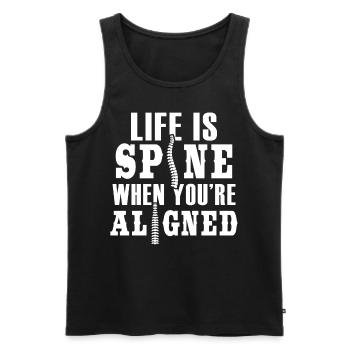 Life Is Spine Funny Chiropractic Physiotherapy Chi - Männer Premium Bio Tank Top - Schwarz - Vorne - Michal (187cm)