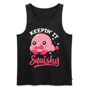 Funny Blobfish Sea Creature - Men's Premium Organic Tank Top - black - Front - AI Model Male 178 light (178cm)