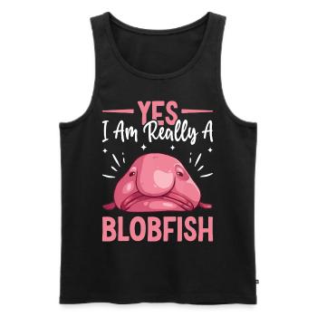 Funny sea creature - Men's Premium Organic Tank Top - black - Front - AI Model Male 178 light (178cm)