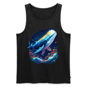 Blue Whale - Men's Premium Organic Tank Top - black - Front - Michal (187cm)