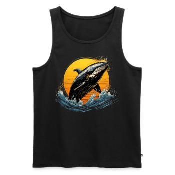 Blue Whale - Men's Premium Organic Tank Top - black - Front - AI Model Male 178 light (178cm)