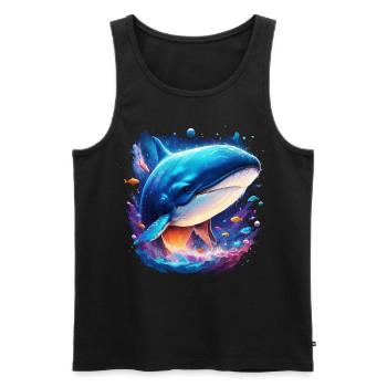 Blue Whale - Men's Premium Organic Tank Top - black - Front - Michal (187cm)