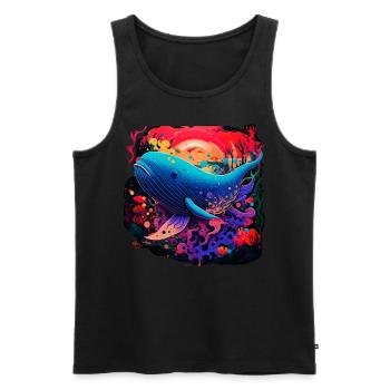 Blue Whale - Men's Premium Organic Tank Top - black - Front - Michal (187cm)