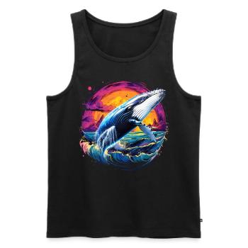Blauwal - Männer Premium Bio Tank Top - Schwarz - Vorne - AI Model Male 178 light (178cm)