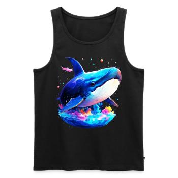 Blauwal - Männer Premium Bio Tank Top - Schwarz - Vorne - AI Model Male 178 light (178cm)