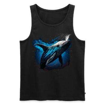 Blue Whale - Men's Premium Organic Tank Top - black - Front - Michal (187cm)