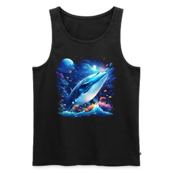 Blue Whale - Men's Premium Organic Tank Top - black - Front - Michal (187cm)