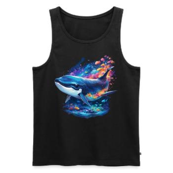 Blue Whale - Men's Premium Organic Tank Top - black - Front - Michal (187cm)