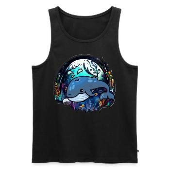 Blue Whale - Men's Premium Organic Tank Top - black - Front - Michal (187cm)