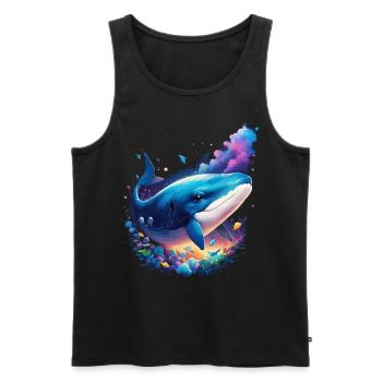 Blue Whale - Men's Premium Organic Tank Top - black - Front - Michal (187cm)