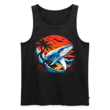 Blue Whale - Men's Premium Organic Tank Top - black - Front - Michal (187cm)