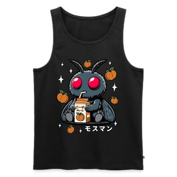 Mothman Peach Juice - Men's Premium Organic Tank Top - black - Front - AI Model Male 178 light (178cm)