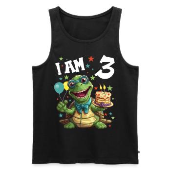 I'm 3 Turtles Turtle 3rd Birthday - Men's Premium Organic Tank Top - black - Front - Michal (187cm)