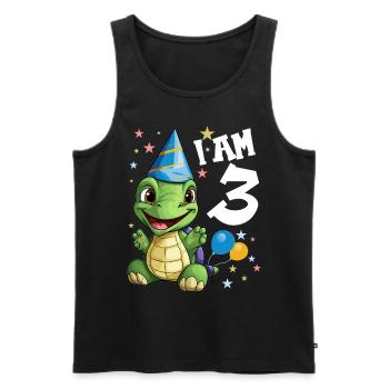 I'm 3 Turtles Turtle 3rd Birthday - Men's Premium Organic Tank Top - black - Front - Michal (187cm)
