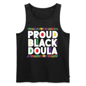 Doula Travailleuse à la naissance Fière Noire - Débardeur bio Premium Homme - noir - Devant - Michal (187cm)