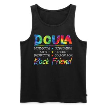 Doula Travailleuse à la naissance Doula Motivatrice - Débardeur bio Premium Homme - noir - Devant - Michal (187cm)
