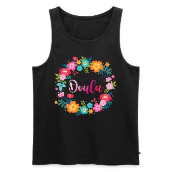 Doula Birth Worker Flower Doula - Men's Premium Organic Tank Top - black - Front - Michal (187cm)