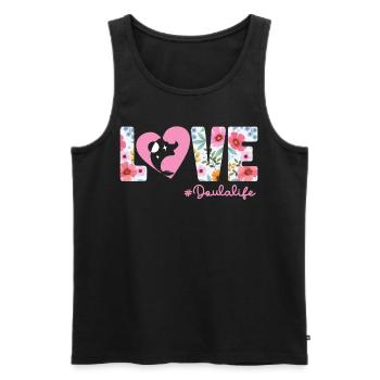 Doula Birth Worker Flower Heart - Männer Premium Bio Tank Top - Schwarz - Vorne - Michal (187cm)