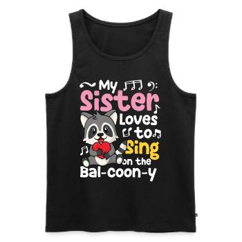 My Sister Loves to Sing on the Bal-Coon-Y - Männer Premium Bio Tank Top - Schwarz - Vorne - AI Model Male 178 light (178cm)
