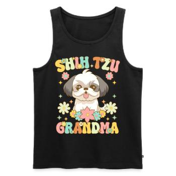 Groovy Hundeliebhaberin - Männer Premium Bio Tank Top - Schwarz - Vorne - Michal (187cm)