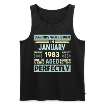 41st Birthday January Vintage 1983 Gift Idea - Men's Premium Organic Tank Top - black - Front - Michal (187cm)