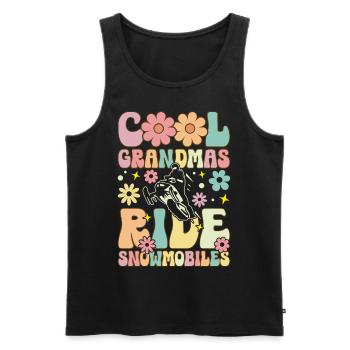 Groovy Snowmobiling Oma - Männer Premium Bio Tank Top - Schwarz - Vorne - AI Model Male 178 light (178cm)