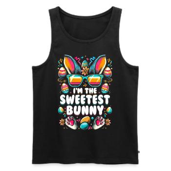 Je suis le lapin le plus doux - Débardeur bio Premium Homme - noir - Devant - Michal (187cm)