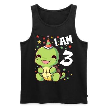 I'm 3 Turtles Turtle 3rd Birthday - Men's Premium Organic Tank Top - black - Front - Michal (187cm)