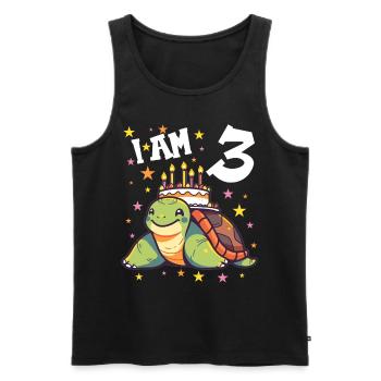 I'm 3 Turtles Turtle 3rd Birthday - Men's Premium Organic Tank Top - black - Front - Michal (187cm)