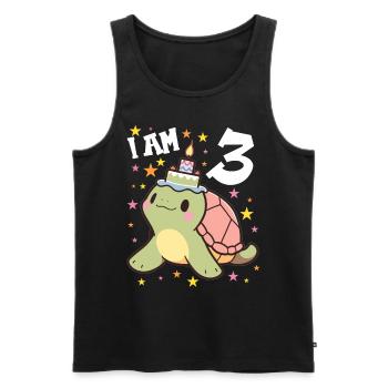 Ich bin 3 Schildkröten Schildkröte 3. Geburtstag - Männer Premium Bio Tank Top - Schwarz - Vorne - Michal (187cm)