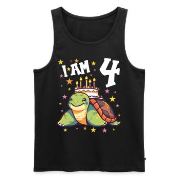 I'm 4 Turtles Turtle 4th Birthday - Men's Premium Organic Tank Top - black - Front - Michal (187cm)
