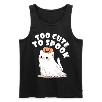 Too Cute To Spook Funny Ghost Cat Kawaii Halloween - Männer Premium Bio Tank Top - Schwarz - Vorne - Michal (187cm)