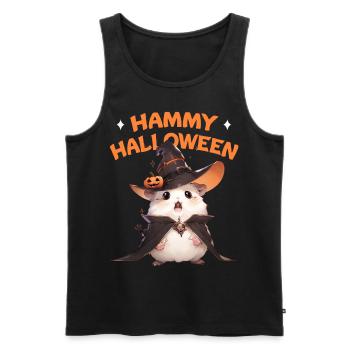 Hammy Halloween Spooky Cute Hamster In Witch Costu - Männer Premium Bio Tank Top - Schwarz - Vorne - Michal (187cm)