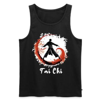 Spiritual Meditation Chinese Martial Arts Wudang T - Männer Premium Bio Tank Top - Schwarz - Vorne - AI Model Male 178 light (178cm)