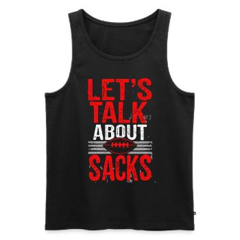 Parlons de Sacks Dicton de football drôle - Débardeur bio Premium Homme - noir - Devant - Michal (187cm)