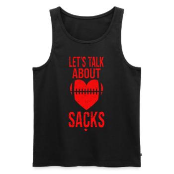 Parlons de Sacks Dicton de football drôle - Débardeur bio Premium Homme - noir - Devant - Michal (187cm)