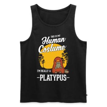 Schnabeltier Human Costume Halloween - Männer Premium Bio Tank Top - Schwarz - Vorne - Michal (187cm)