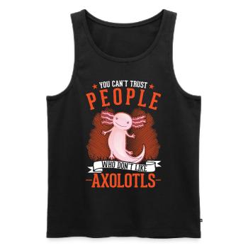 Axolotl cadeau amphibien axolotl - Débardeur bio Premium Homme - noir - Devant - Michal (187cm)