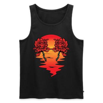 Blumen Sonne Valentin Valentinstag Liebe Geschenk - Männer Premium Bio Tank Top - Schwarz - Vorne - Michal (187cm)