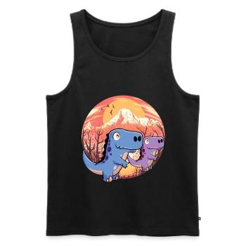 Drachen Märchenfigur Fantasy Kinder Dinos Baby - Männer Premium Bio Tank Top - Schwarz - Vorne - AI Model Male 178 light (178cm)
