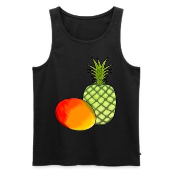 Mango Obst Früchte Ananas Vegetarisch Speise - Männer Premium Bio Tank Top - Schwarz - Vorne - AI Model Male 178 light (178cm)