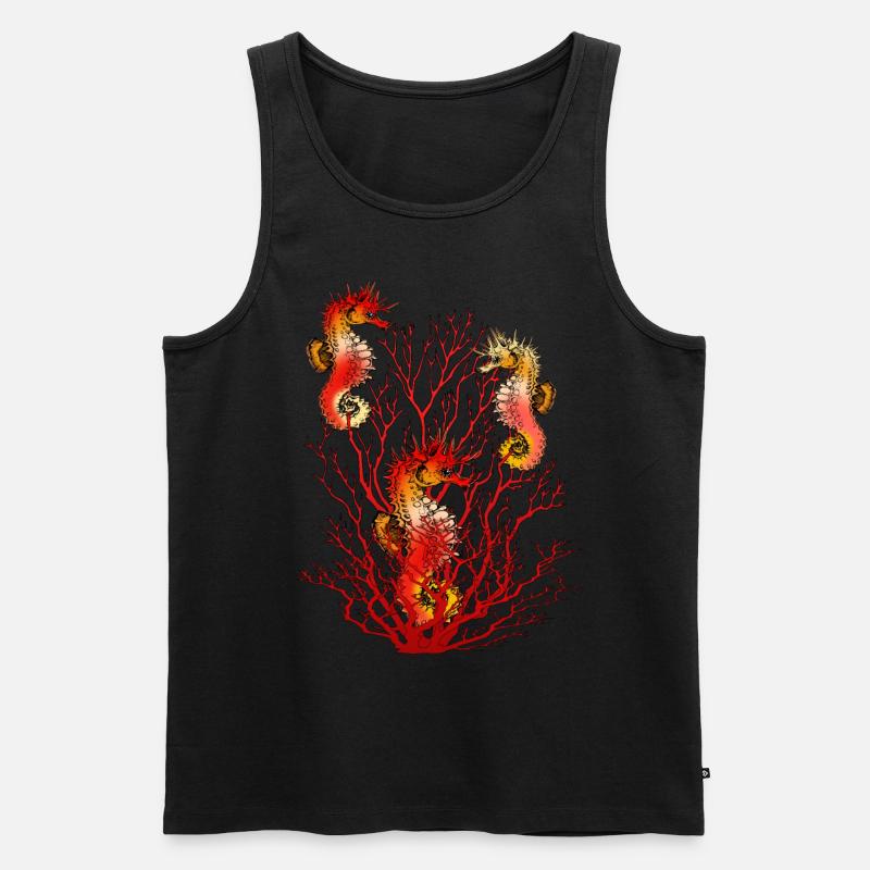 Seepferdchen - Männer Premium Bio Tank Top - Schwarz