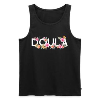 Doula Naissance Travailleur Fleur - Débardeur bio Premium Homme - noir - Devant - Michal (187cm)