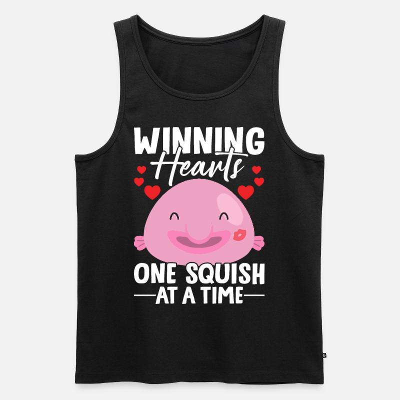 Lustiger Blobfisch Meerestier - Männer Premium Bio Tank Top - Schwarz
