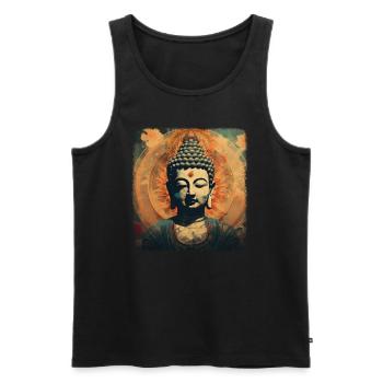 Buddhism Yoga Buddhist Zen Meditation Buddha - Men's Premium Organic Tank Top - black - Front - AI Model Male 178 light (178cm)